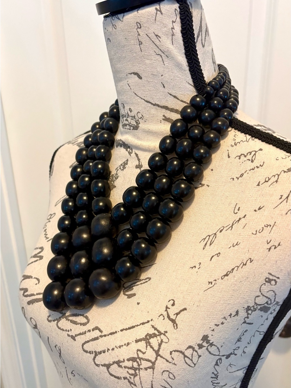 Monies Denmark Signed Collectible Wood Multi Strand Statement Necklace - Picture 2 of 15